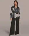 Donna Karan Petite Long-sleeve Printed Blouse In Multi