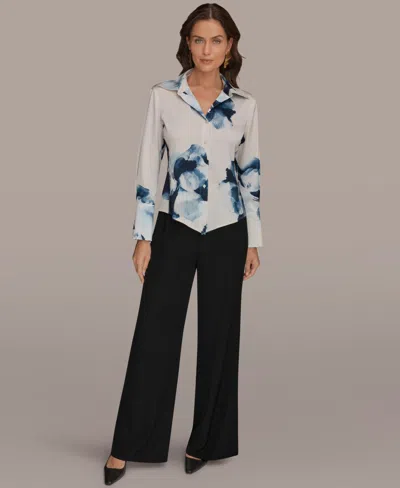 Donna Karan Petite Long-sleeve Shirt In Multi