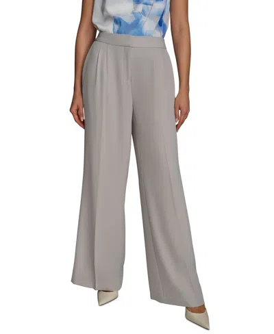 Donna Karan Petite Mid-rise Wide-leg Pants In Clay