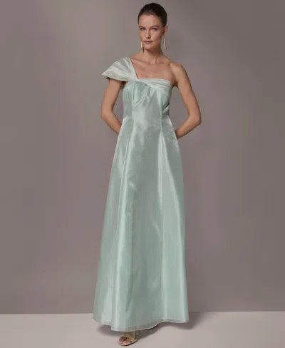 Donna Karan Petite One-shoulder Ball Gown In Blue