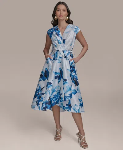 Donna Karan Petite Printed Fit & Flare Dress In Multi