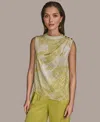 Donna Karan Petite Shoulder-button Sleeveless Top