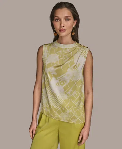 Donna Karan Petite Shoulder-button Sleeveless Top