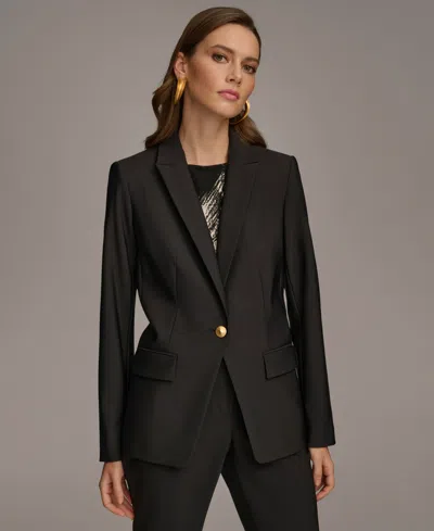 Donna Karan Petite Single Breasted Jacket In Black