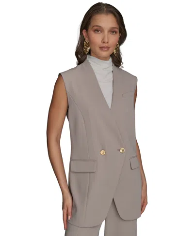 Donna Karan Petite V-neck One-button Vest