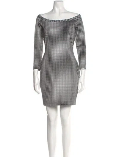 Pre-owned Donna Karan Plaid Print Mini Dress In Black