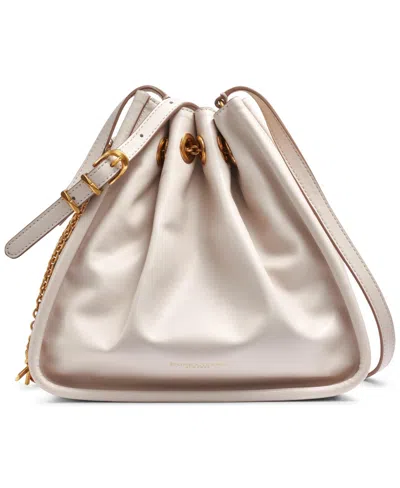 Donna Karan Plainview Chain Drawstring Crossbody Bag In Sand