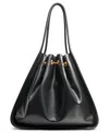 Donna Karan Plainview Chain Drawstring Tote Bag In Black,gold