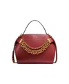 Donna Karan Plandome Chain Top Handle Leather Satchel In Claret