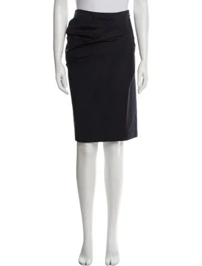 Pre-owned Donna Karan Pleated Accents Knee-length Skirt In Black