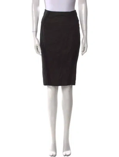 Pre-owned Donna Karan Pleated Accents Knee-length Skirt In Black