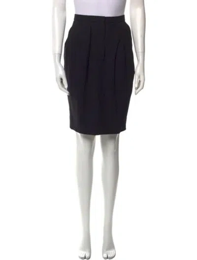 Pre-owned Donna Karan Pleated Accents Knee-length Skirt In Blue