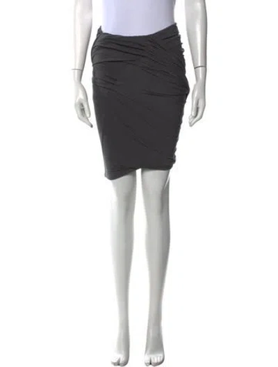 Pre-owned Donna Karan Pleated Accents Knee-length Skirt In Gray