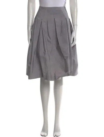 Pre-owned Donna Karan Pleated Accents Knee-length Skirt In Gray