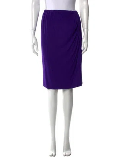 Pre-owned Donna Karan Pleated Accents Knee-length Skirt In Purple