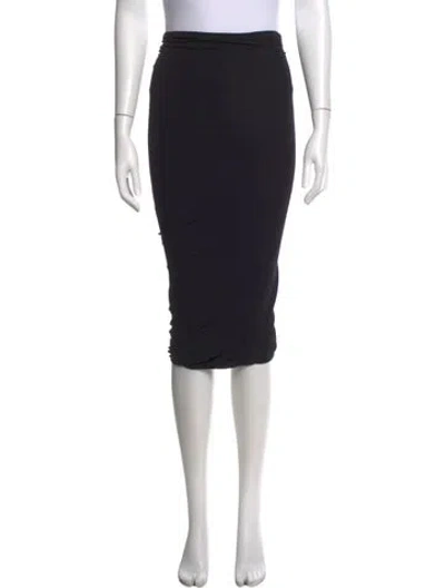 Pre-owned Donna Karan Pleated Accents Midi Length Skirt In Black