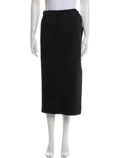 Pre-owned Donna Karan Pleated Accents Midi Length Skirt In Black