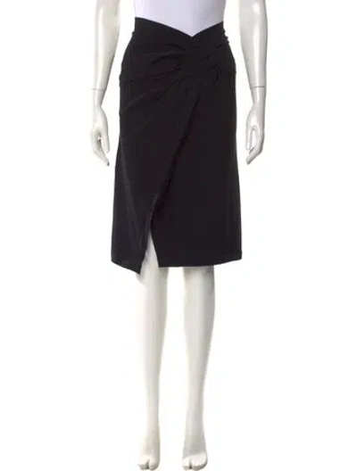 Pre-owned Donna Karan Pleated Accents Midi Length Skirt In Black