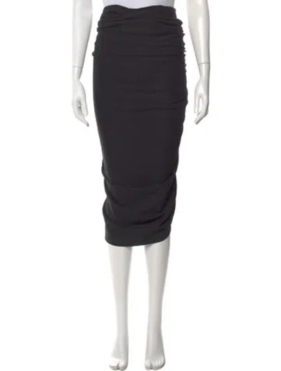 Pre-owned Donna Karan Pleated Accents Midi Length Skirt In Gray