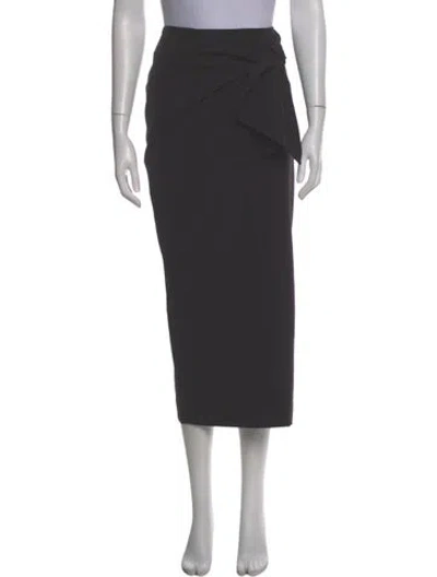 Pre-owned Donna Karan Pleated Accents Midi Length Skirt W/ Tags In Gray