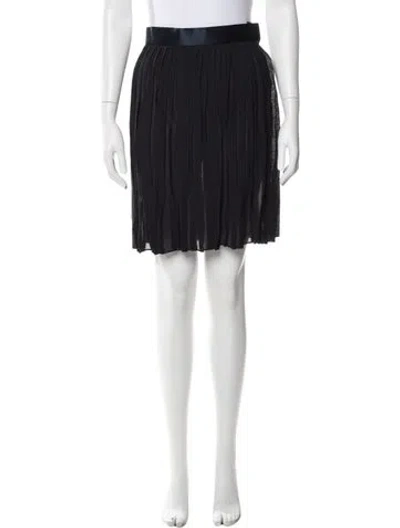 Pre-owned Donna Karan Pleated Accents Mini Skirt In Black