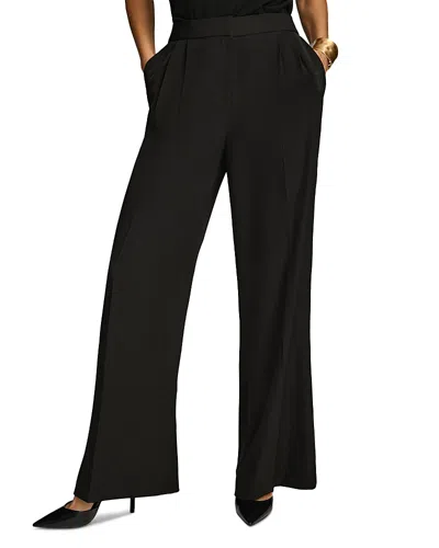 Donna Karan New York High Waist Wide Leg Pull-on Pants In Black