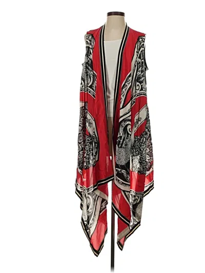 Pre-owned Donna Karan Poncho In Red
