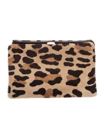 Pre-owned Donna Karan Ponyhair Clutch Vintage In Brown