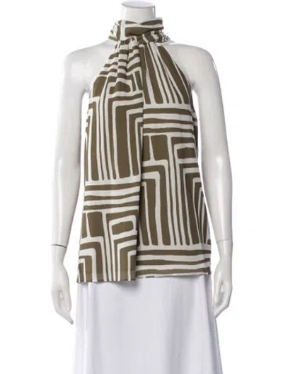Pre-owned Donna Karan Printed Halterneck Top In Multicolor