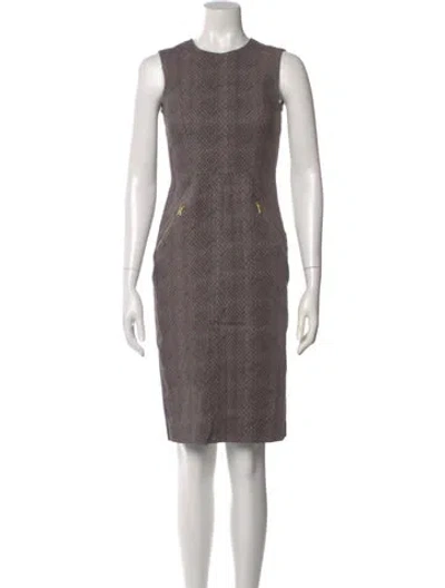 Pre-owned Donna Karan Printed Knee-length Dress In Purple