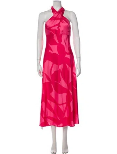 Pre-owned Donna Karan Printed Long Dress In Multi