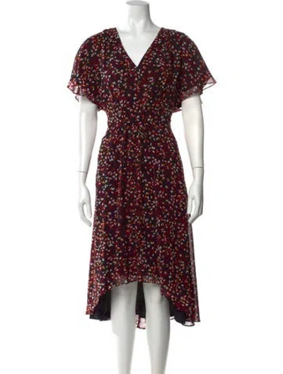 Pre-owned Donna Karan Printed Midi Length Dress In Black
