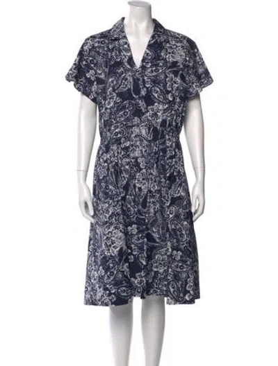 Pre-owned Donna Karan Printed Midi Length Dress In Blue