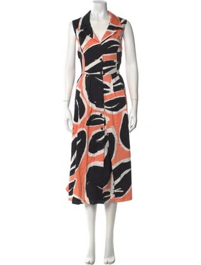 Pre-owned Donna Karan Printed Midi Length Dress In Multi