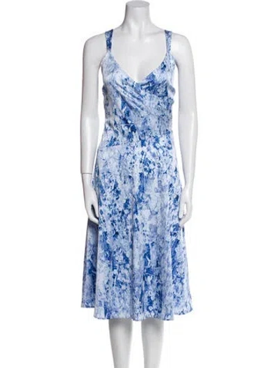 Pre-owned Donna Karan Printed Midi Length Dress In Multi