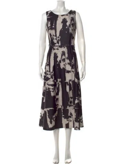 Pre-owned Donna Karan Printed Midi Length Dress In Multi