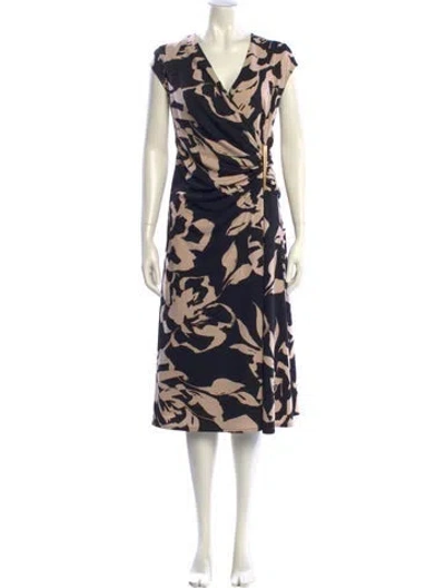 Pre-owned Donna Karan Printed Midi Length Dress In Neutral