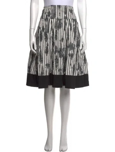 Pre-owned Donna Karan Printed Midi Length Skirt In Black