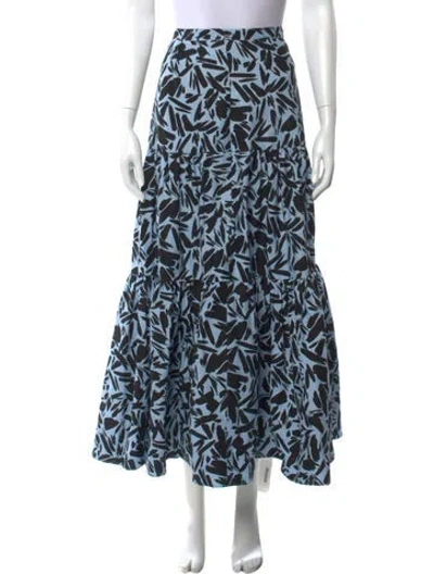 Pre-owned Donna Karan Printed Midi Length Skirt In Blue