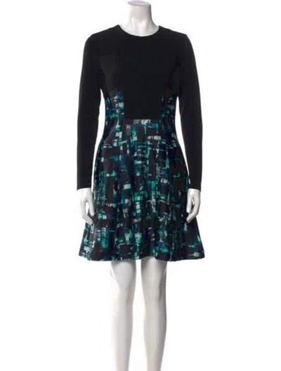 Pre-owned Donna Karan Printed Mini Dress In Black