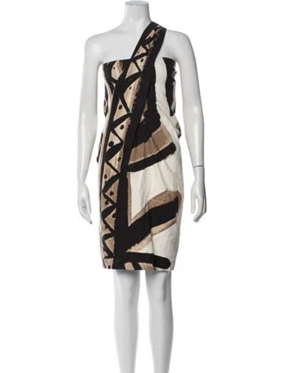 Pre-owned Donna Karan Printed Mini Dress In Black/neutrals