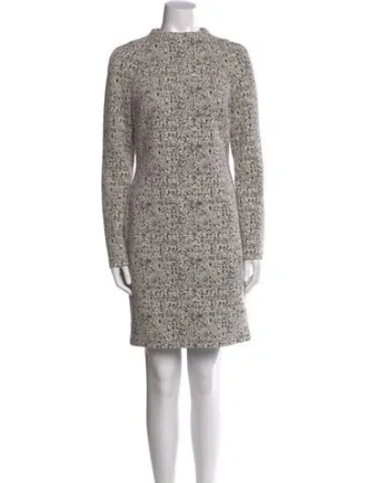 Pre-owned Donna Karan Printed Mini Dress In Gray