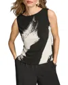 Donna Karan Printed Sleeveless Top In Black