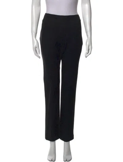 Pre-owned Donna Karan Printed Straight Leg Pants In Black