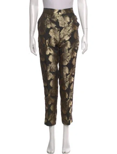 Pre-owned Donna Karan Printed Straight Leg Pants W/ Tags In Black