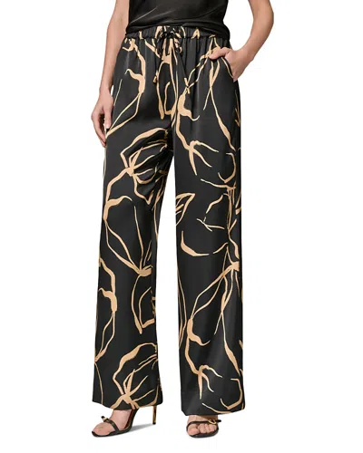 Donna Karan Printed Wide Leg Pants In Black