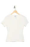 Donna Karan Puckered Short Sleeve T-shirt In White
