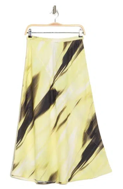 Donna Karan Pull-on A-line Linen Blend Skirt In Multi