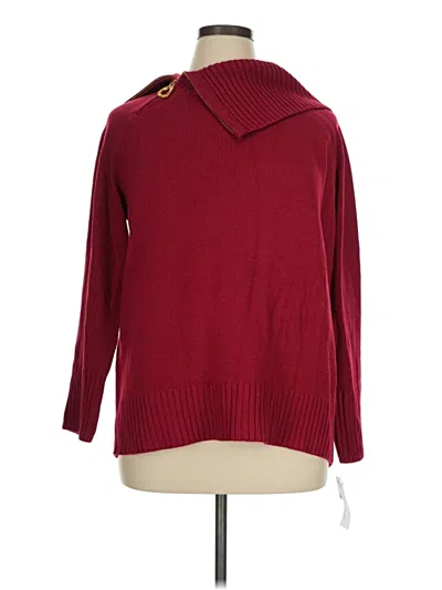 Donna Karan Pullover Sweater In Burgundy