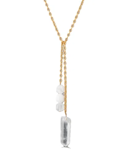 Donna Karan Quartz Crystal Gold-tone Y Necklace